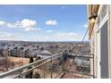 Enjoy picturesque city and mountain views from this balcony, perfect for relaxing or entertaining guests at 10176 Park Meadows Dr # 2408, Lone Tree, CO 80124