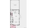 An open concept layout of the home featuring a two car garage, kitchen, great room, and porch at 23782 E 33Rd Pl, Aurora, CO 80019