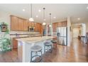 Spacious kitchen with granite countertops and stainless steel appliances at 3995 Manorbrier Cir, Castle Rock, CO 80104