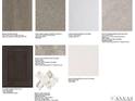 Selection of flooring, counter, cabinet, tile, and backsplash samples for home design at 16648 W 92Nd Pl, Arvada, CO 80007