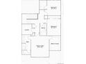 Second floor plan with bedrooms, laundry room, walk-in closet, and two bathrooms at 6739 Juniper Dr, Thornton, CO 80602