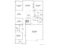 Detailed floor plan featuring a spacious great room, kitchen, covered deck, and a 3-bay garage at 1059 Morning Side Dr, Erie, CO 80516