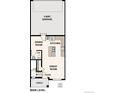 Layout of the main level featuring a two-bay garage, kitchen, dining room, powder room, great room, and porch at 6902 Huddersfield Ln, Castle Pines, CO 80108