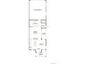 Detailed floor plan showcasing an open-concept layout with living room, kitchen, dining area, and 2-car garage at 1368 Penner Dr, Erie, CO 80026
