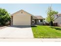 Lovely single-story home with attached two car garage and inviting, manicured front yard at 4172 Deer Watch Dr, Castle Rock, CO 80104