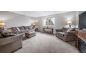 Cozy living room featuring neutral tones, plush seating, a window with natural light, and a fireplace for a relaxing atmosphere at 21600 E 11Th Ave, Aurora, CO 80018