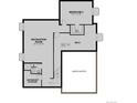 Basement blueprint displaying a recreation room, bath, storage area, mechanical room and a cellar at 661 Split Rock Dr, Erie, CO 80516