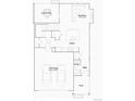 Detailed floor plan showcasing kitchen, great room, covered deck, powder room, foyer, and garage at 577 Nightsky St, Erie, CO 80516