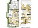 Detailed floor plan showcasing the layout of the home's main and upper levels, including the kitchen and bedrooms at 1222 S Algonquian St, Aurora, CO 80018
