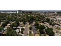 An aerial view showcases the neighborhood, proximity to Cherry Creek Bike Path, and the home's location at 5502 E Center Ave, Denver, CO 80246