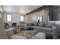 Living room features a contemporary sectional sofa, accent pillows, and a stylish coffee table at 621 Lombardi Cir, Louisville, CO 80027