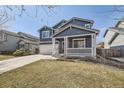 Lovely two-story home featuring a covered porch, landscaped yard, and a spacious driveway at 10037 Idalia St, Commerce City, CO 80022