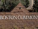 Sign for Boston Commons, a brick structure with dark stone and white lettering at 6380 S Boston St # 191, Greenwood Village, CO 80111