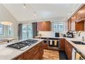 Gourmet kitchen with stainless steel appliances and gas range, perfect for cooking and entertaining at 4861 Curie Ct, Boulder, CO 80301