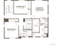 Second floor layout featuring owner's bedroom, bathroom, laundry and two additional bedrooms at 7015 E 126Th Dr, Thornton, CO 80602