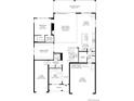 Main floor plan showing kitchen, dining, great room, and two-car garage at 5816 Las Rosas Dr, Parker, CO 80134