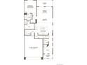 Open-concept first floor plan featuring kitchen, dining, great room, and 2-car garage for modern living at 6616 N Nepal St, Aurora, CO 80019