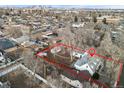 Aerial view showing property location and surrounding homes at 3545 W Custer Pl, Denver, CO 80219