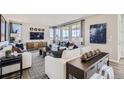 Bright living room showcasing large windows, modern furnishings, and stylish decor for a comfortable space at 1320 Loraine N Cir, Lafayette, CO 80026