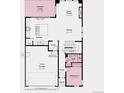 An open-concept floor plan displays a spacious kitchen and great room at 13333 Blue Amber Ct, Parker, CO 80134