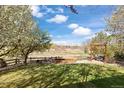 Expansive backyard features lush green grass, a cozy seating area, and picturesque views of open space, perfect for relaxation at 5941 S Waco St, Aurora, CO 80016