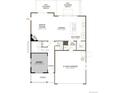 First floor plan featuring an open concept great room, dining area, kitchen, study and a two-car garage at 1354 Sienna Peak Cir, Erie, CO 80516