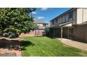 Lush backyard featuring a trampoline and covered patio perfect for outdoor gatherings at 16639 E Berry Ln, Centennial, CO 80015