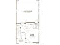 First floor floor plan features a 2-car garage, flex room, and convenient powder room at 11487 E Briarwood Cir, Centennial, CO 80112