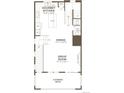 Second floor layout showcasing gourmet kitchen, dining area, great room, and covered deck at 11487 E Briarwood Cir, Centennial, CO 80112