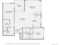 Detailed floor plan showcasing the layout of the property, including room dimensions and features at 2896 W Riverwalk Cir # A102, Littleton, CO 80123