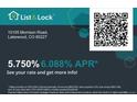 List and Lock advertisement offering home mortgage rates at 10105 Morrison Rd, Lakewood, CO 80227