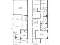 Detailed floor plan illustrating a two-story layout with spacious living areas, four bedrooms, and two-car garage at 24251 E 54Th Pl, Aurora, CO 80019