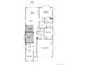Detailed floor plan showcasing a two-car garage, owner's suite, kitchen, and multiple bedrooms at 1321 Rock Cliff Ave, Erie, CO 80516