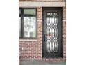 Close-up of an ornate front door with decorative ironwork and modern hardware at 1688 S Grant St, Denver, CO 80210