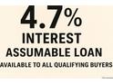 Promotional flyer for assumable loan at 4.7% interest rate for qualifying buyers at 17097 W 87Th Ave, Arvada, CO 80007