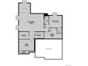 Basement floor plan featuring a recreation room, a bedroom and unfinished storage at 4728 Twelve Oaks Way, Castle Rock, CO 80104