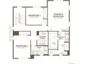 Upstairs floor plan featuring three bedrooms, two bathrooms, laundry room, and walk-in closet at 8045 Butte Creek St, Littleton, CO 80125