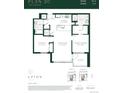 Floor plan showing a two bedroom unit, with interior square footage at 525 18Th St # 1303, Denver, CO 80202