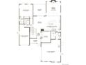 Main floor plan showcasing gourmet kitchen, great room, and two-car garage at 5597 Riverbend Ave, Firestone, CO 80504