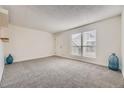 This large, naturally lit living room features neutral paint, plush carpet, and large windows at 3550 S Harlan St # 182, Denver, CO 80235