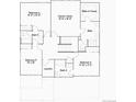 Second floor layout featuring owner's suite, three additional bedrooms, three baths, and a laundry room at 586 Nightsky St, Erie, CO 80516