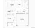 Layout of the first floor features a kitchen, living room, study, and two-bay garage for convenient living at 586 Nightsky St, Erie, CO 80516