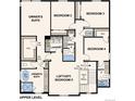 Upper level floor plan featuring an owner's suite, three bedrooms, laundry room, and optional loft/bedroom at 13960 Hanging Lake St, Parker, CO 80138