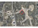 Aerial view of a homesite within a Primary-planned community, outlined in red at 9752 Canyon Wind Pt, Parker, CO 80138