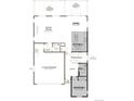 Main floor plan featuring a two-car garage, kitchen, and great room at 1402 Rock Cliff Ave, Erie, CO 80516