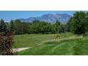 Expansive backyard featuring a lush lawn and picturesque views of the mountains in the background at 2937 W Yarrow Cir, Superior, CO 80027