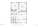 Second floor plan featuring two bedrooms, a bathroom, and a kitchen at 17717 E 54Th Ave, Denver, CO 80249