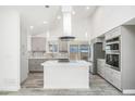 Modern kitchen with stainless steel appliances, center island, and gray cabinets for a sleek design at 1923 Ensenada Ct, Aurora, CO 80011