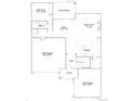 First floor plan of the home, showing layout with garage, kitchen, living, and bedroom spaces at 14573 Hudson Way, Thornton, CO 80602