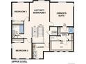 Upper level floor plan featuring bedrooms, bathrooms, laundry, and loft at 1839 Morgan Dr, Erie, CO 80516